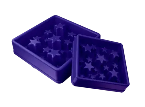 Eat slow live longer stars blauw