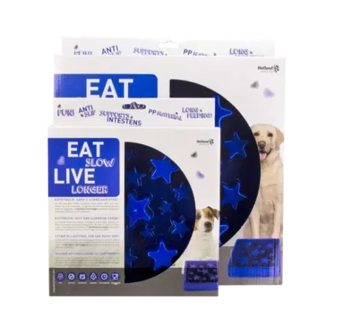 Eat slow live longer stars blauw - Afbeelding 4