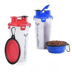Water en voerfles met travel bowl
