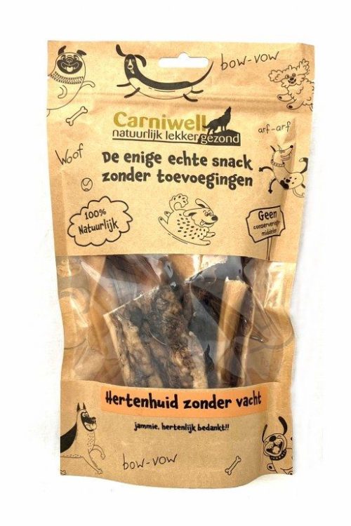 Carniwell hertenhuid zonder vacht 90gr
